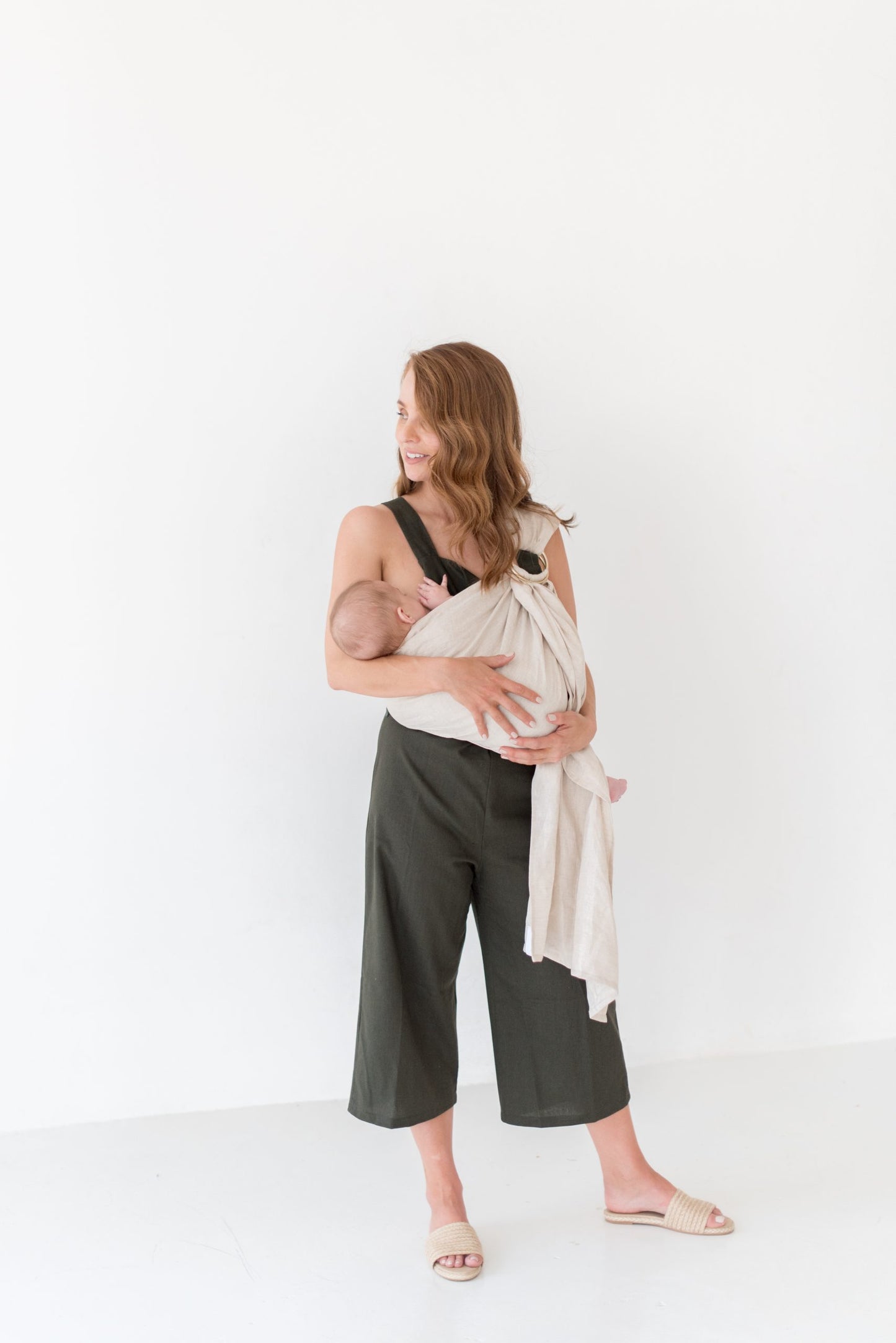 Ring Sling - Wheat Linen - Zozinette Baby Carriers