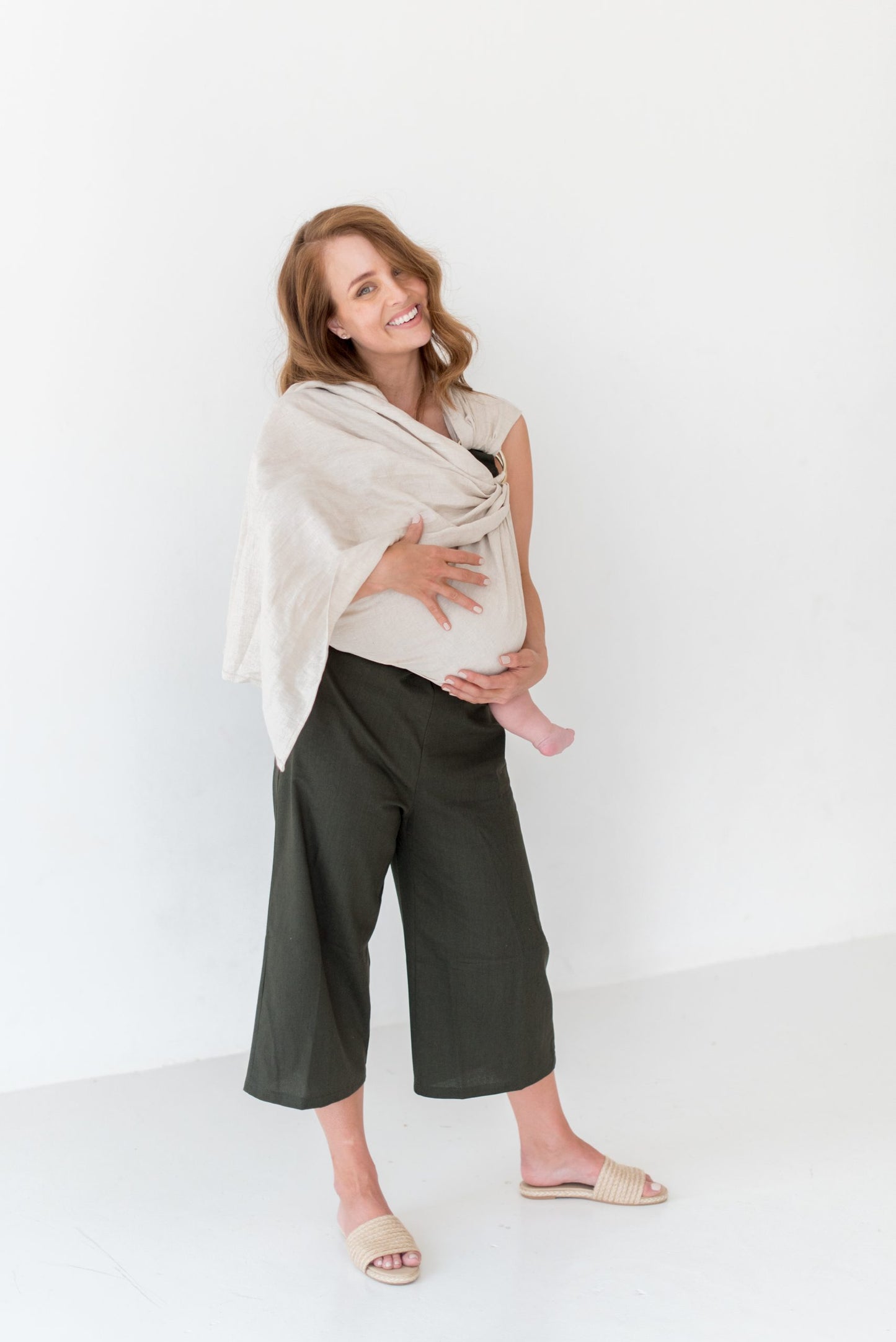 Ring Sling - Wheat Linen - Zozinette Baby Carriers