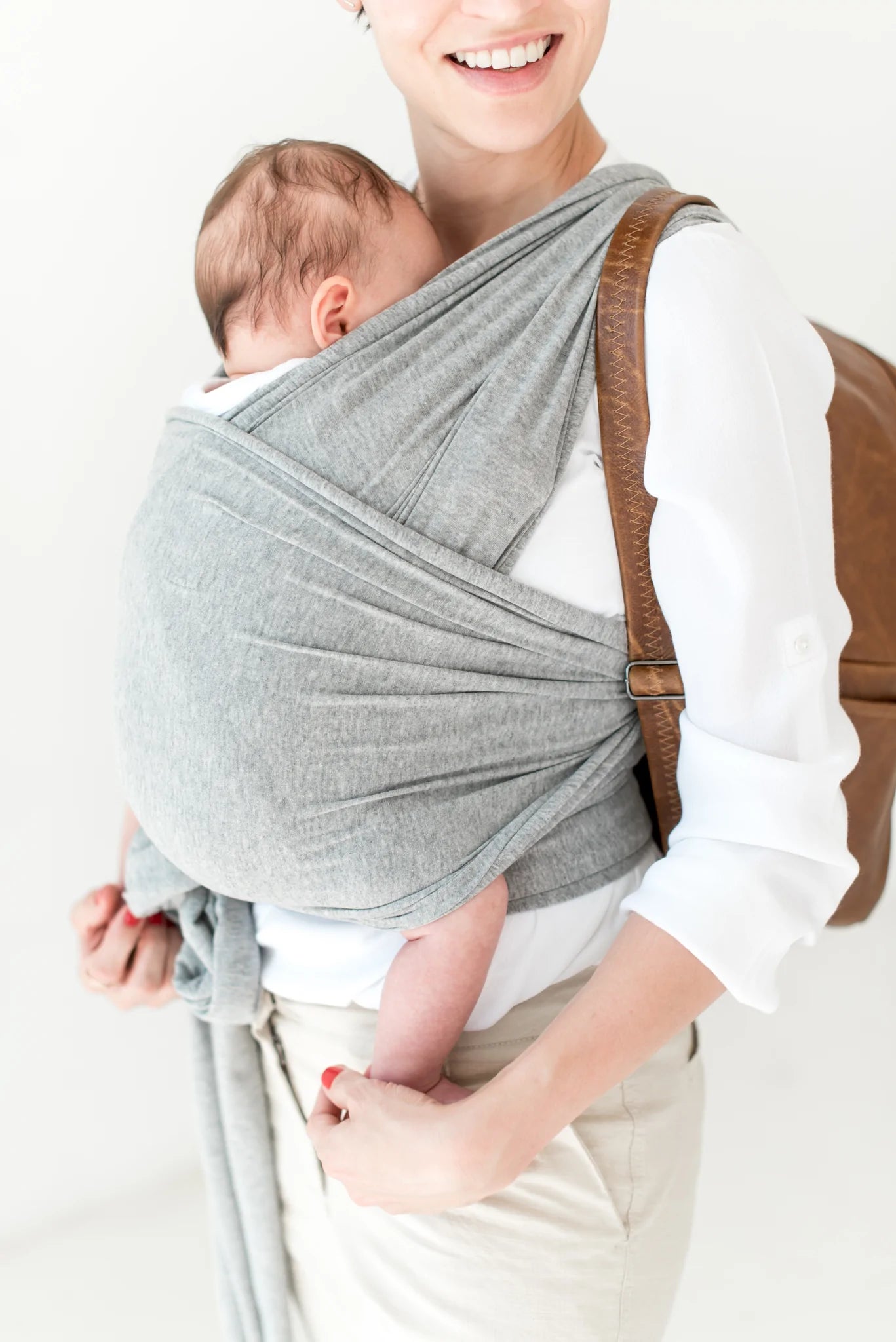 STRETCHI Wrap - Light Grey Melange - Zozinette Baby Carriers