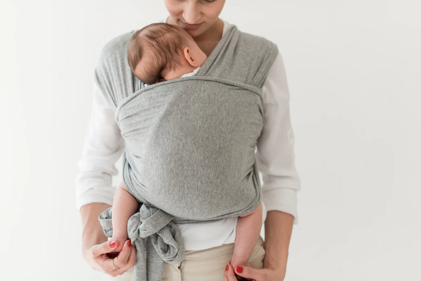 STRETCHI Wrap - Light Grey Melange - Zozinette Baby Carriers