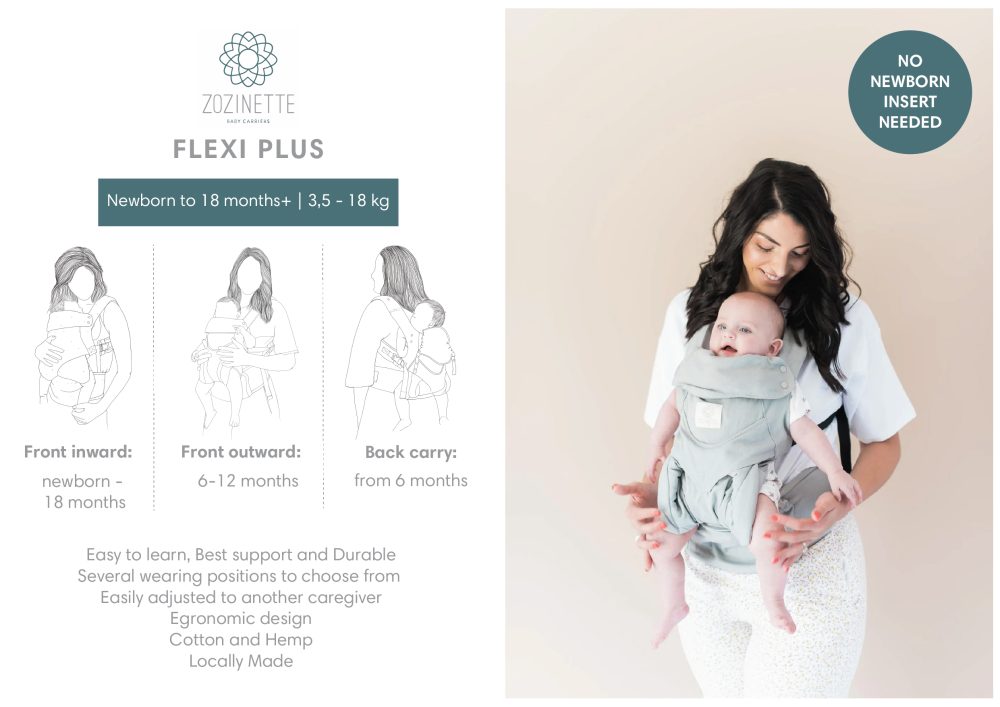 FLEXI PLUS - Hemp Oatmeal - Zozinette Baby Carriers