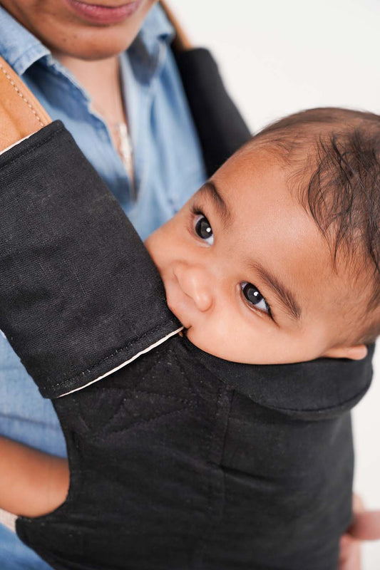Teething Pads Black Linen (Classic Carry Range)