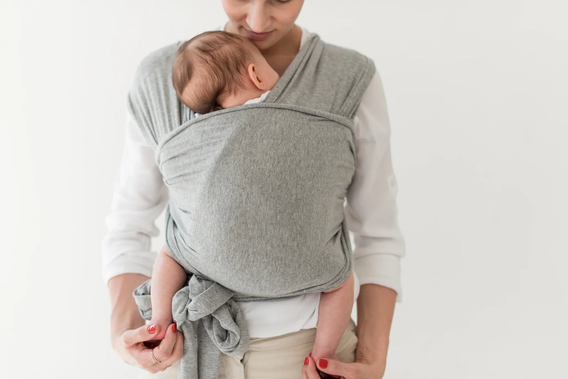 STRETCHI Wrap - Light Grey Melange - Zozinette Baby Carriers